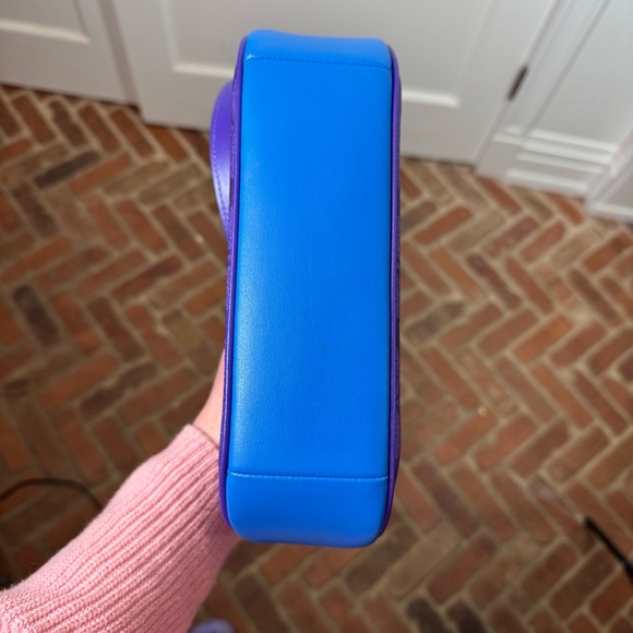 Coach Teri Shoulder Crossbody Bag In Blocked Signature Canvas Blue & Purple - Picture 10 of 12